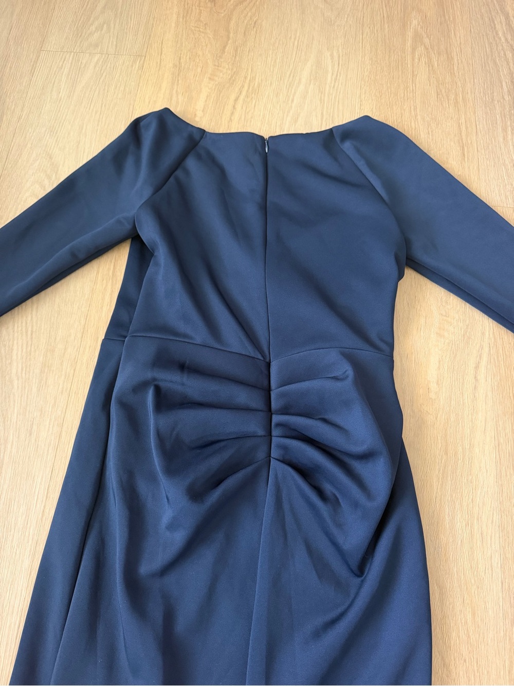 Xscape Women's Blue Pleated Ruffled Gown Dress Size 12 floor length - Picture 10 of 12